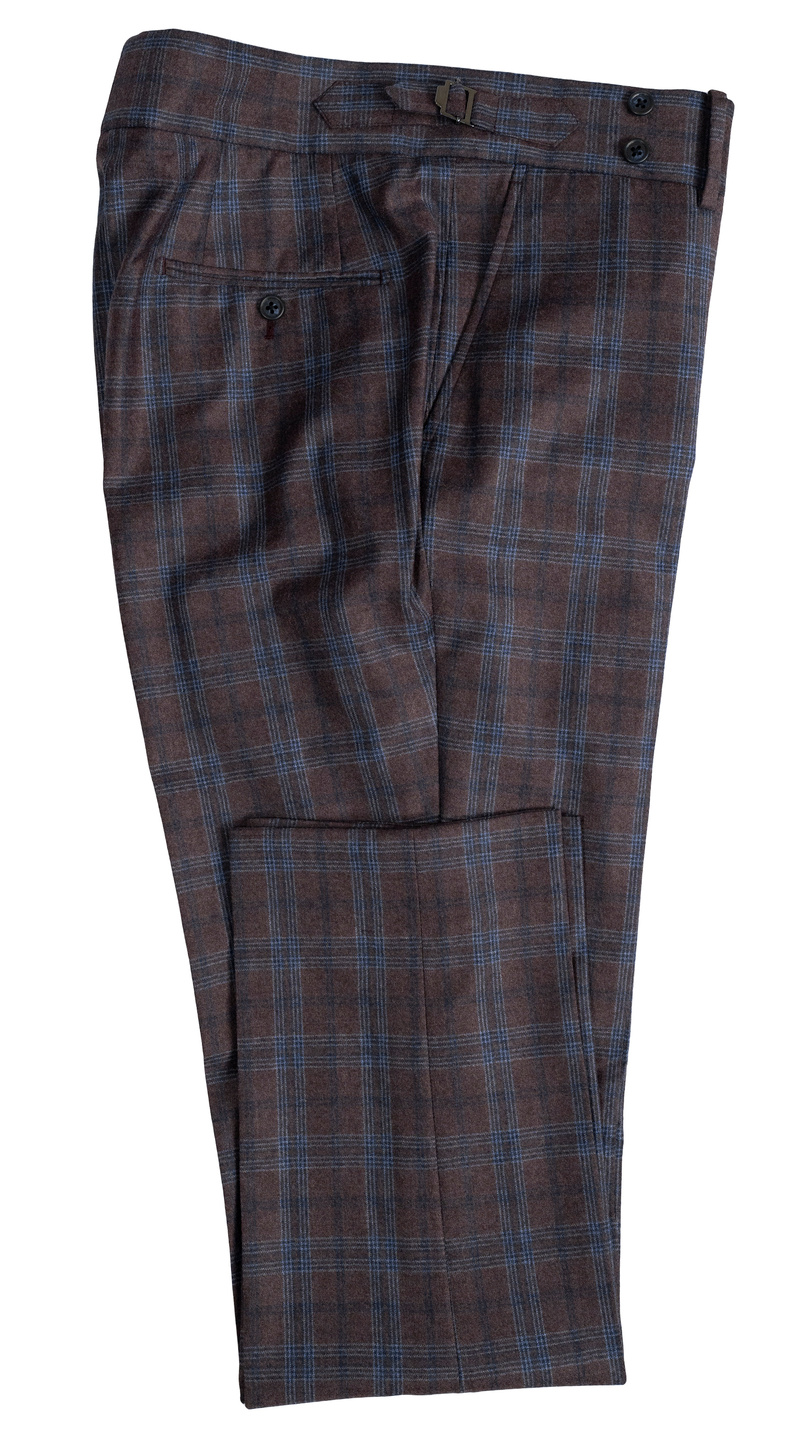 Chestnut Blue Plaid Double-Breasted Suit