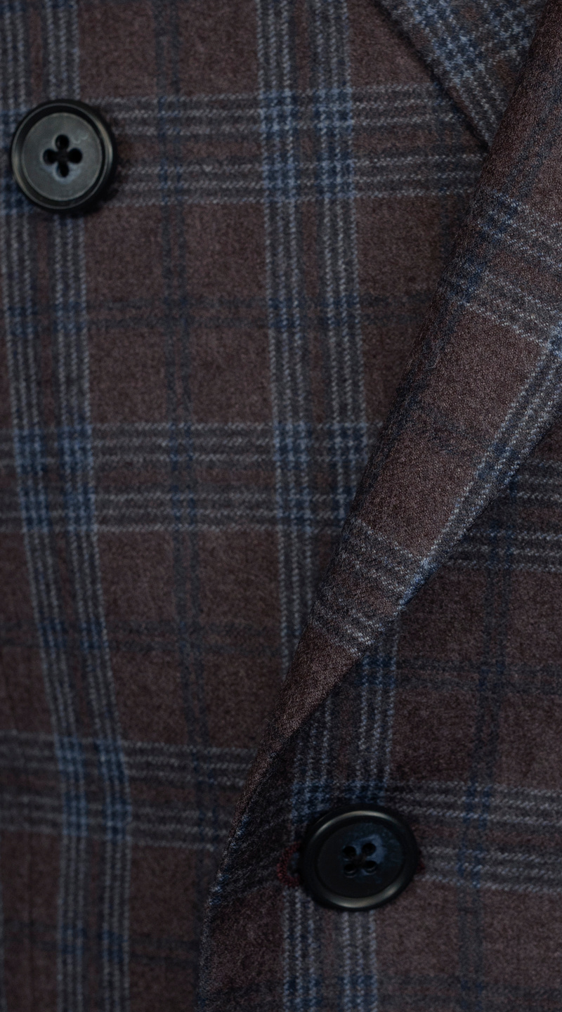 Chestnut Blue Plaid Double-Breasted Suit