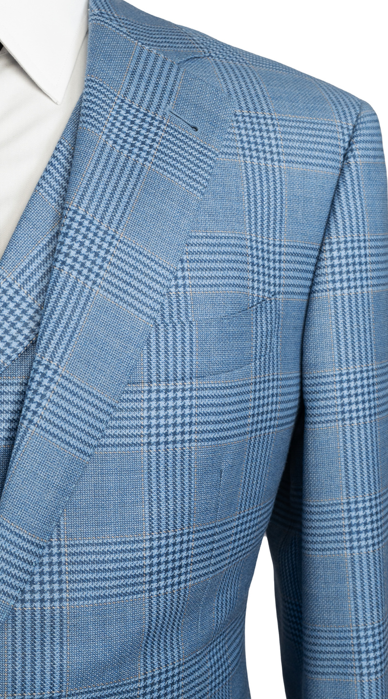 Sky Blue Glen Plaid Suit