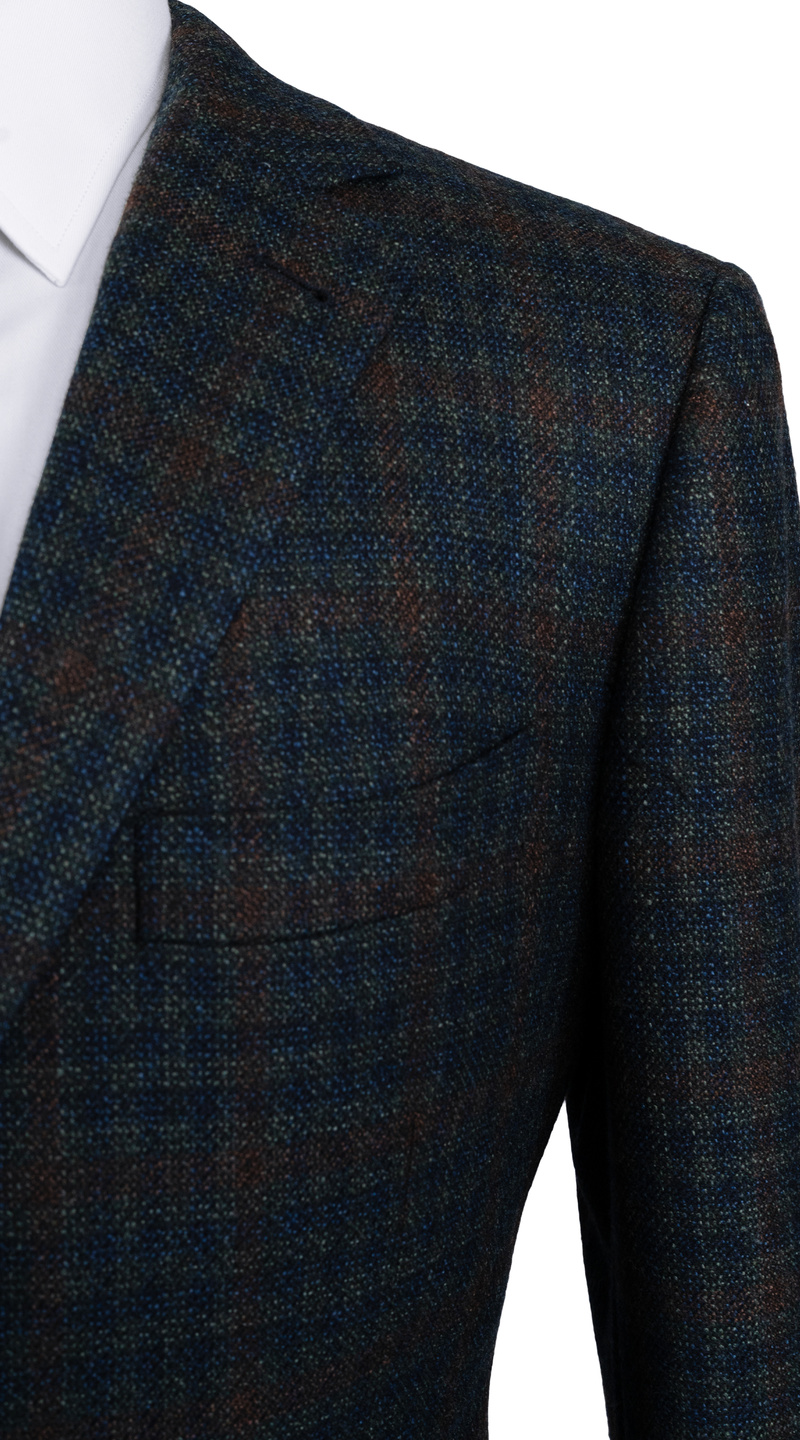 Teal Brown Plaid Suit