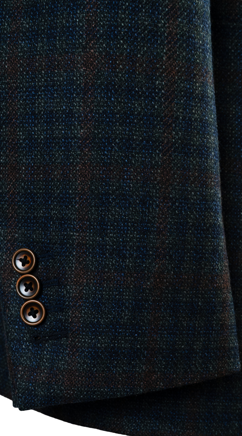 Teal Brown Plaid Suit