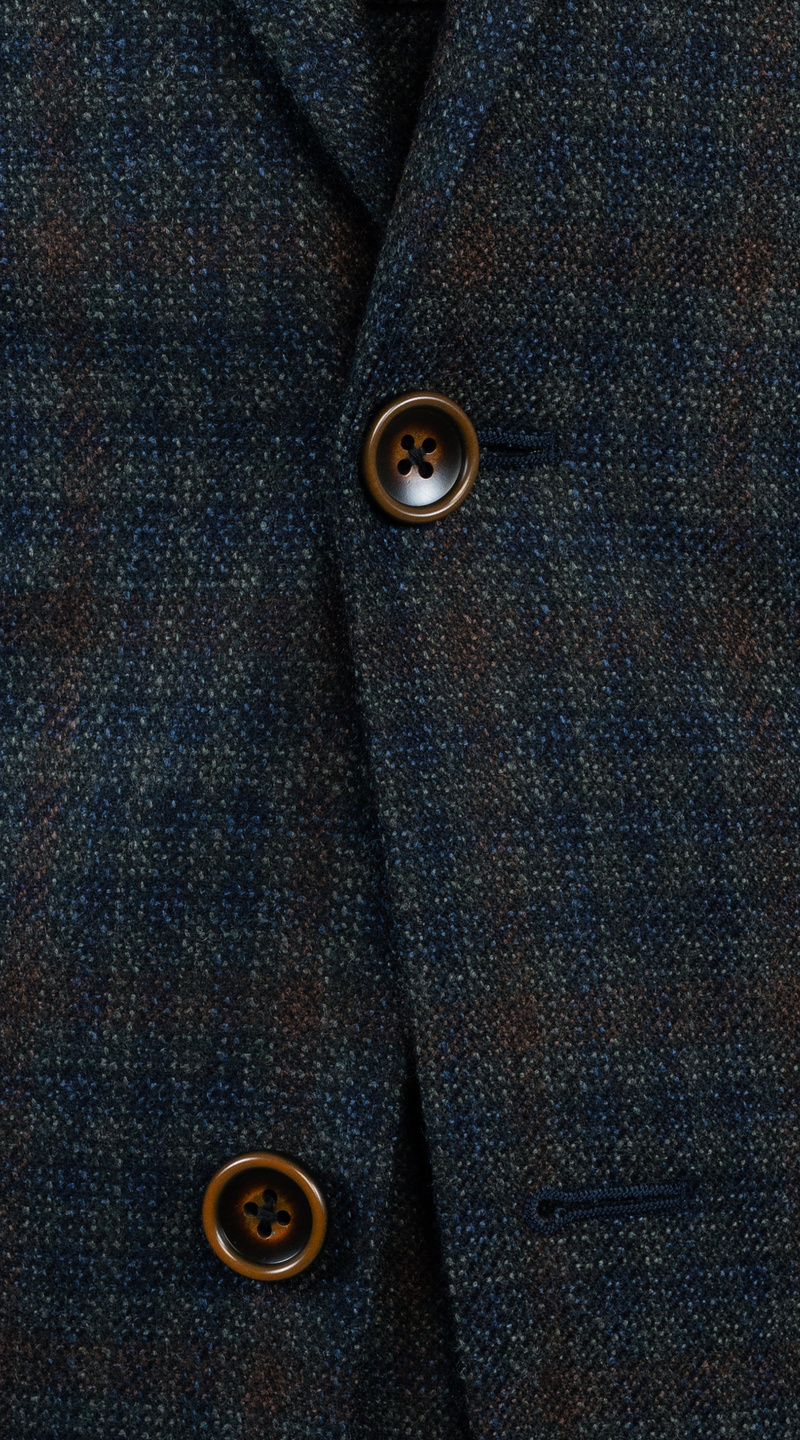 Teal Brown Plaid Suit