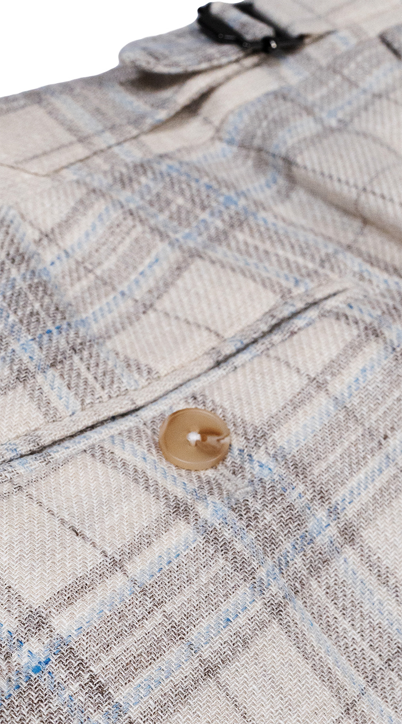 Beige Brown Plaid Suit