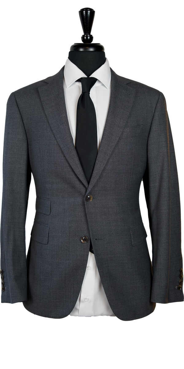 Grey Plain Weave Wool Suit