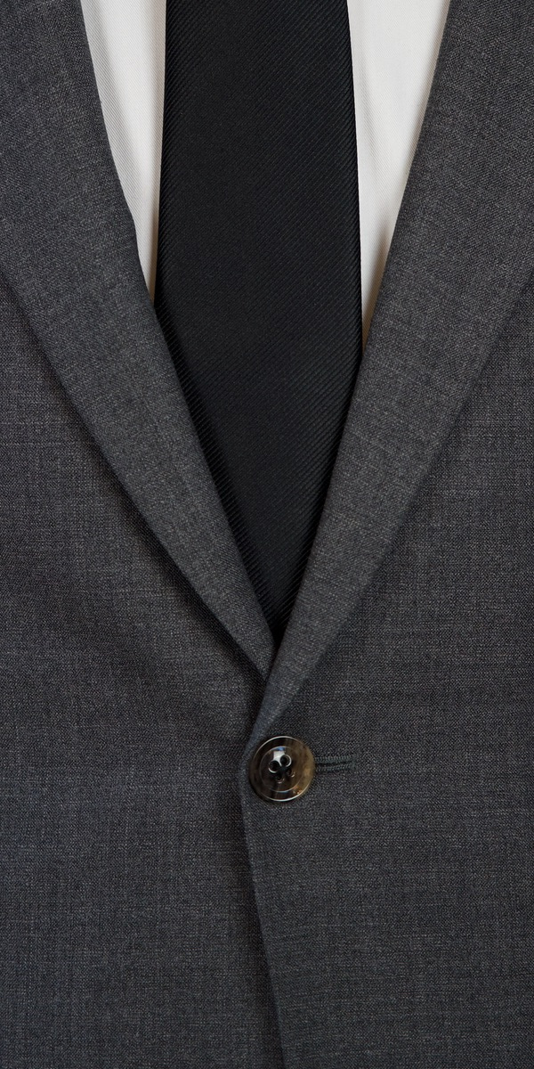 Grey Plain Weave Wool Suit