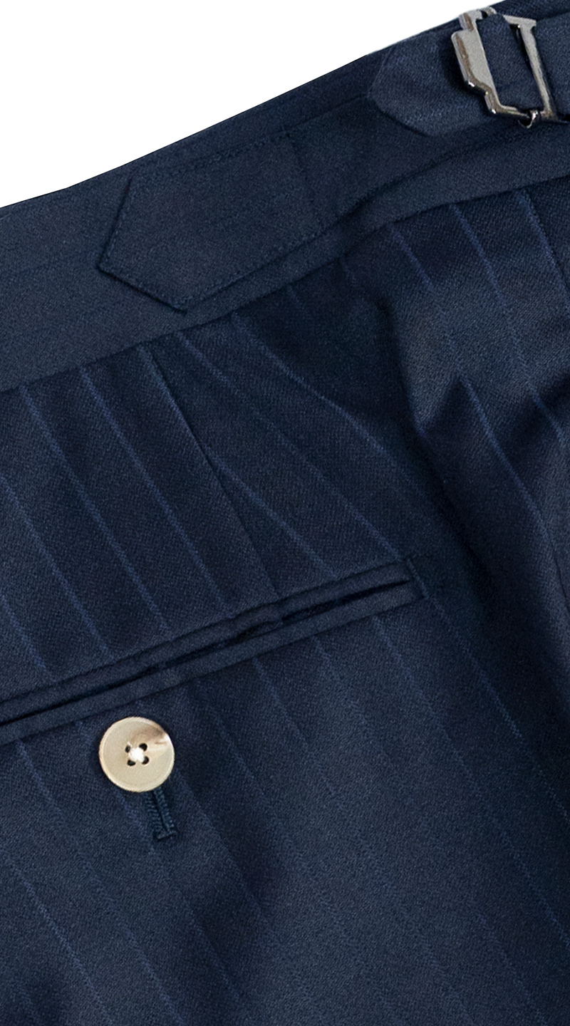 Navy Pinstripe Wool Suit