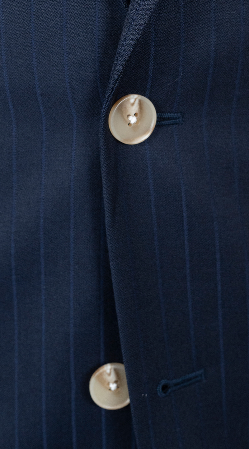 Navy Pinstripe Wool Suit