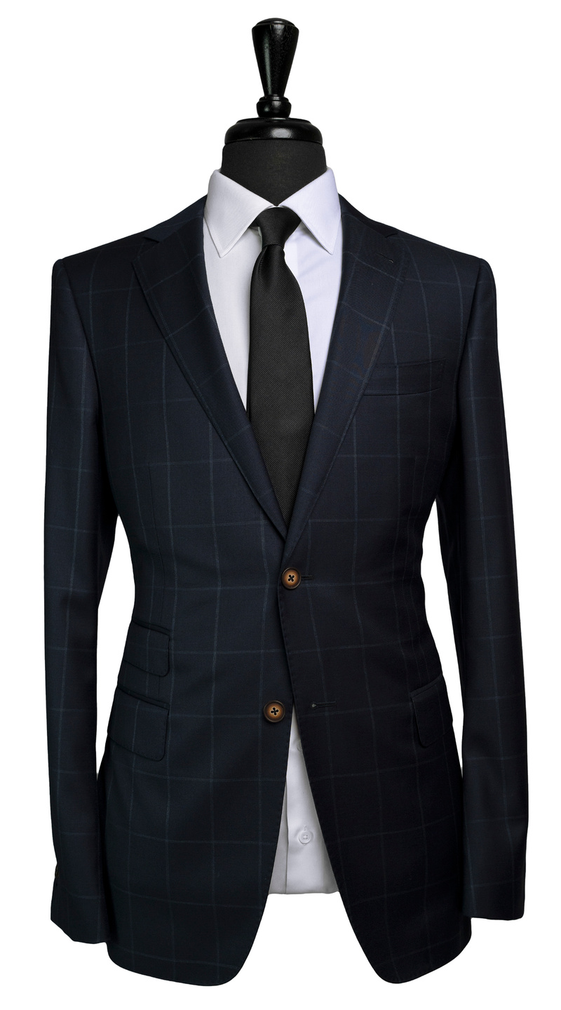 Naval Blue Check Suit