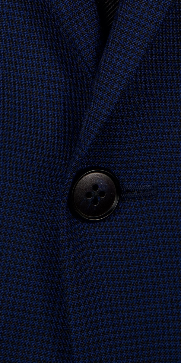 Blue Houndstooth Comfort Wool Suit