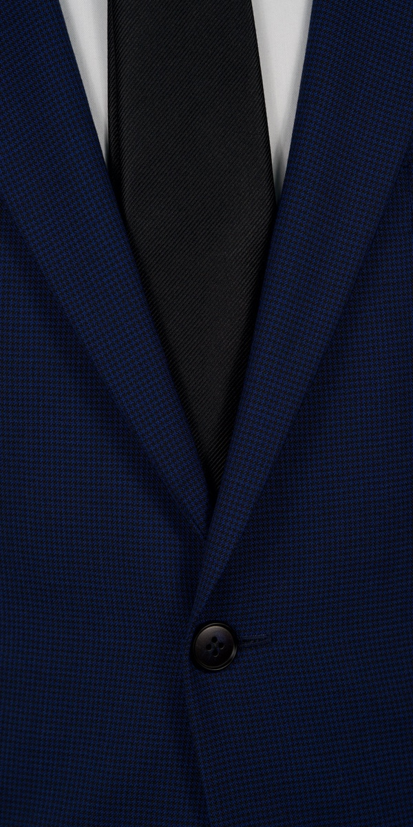 Blue Houndstooth Comfort Wool Suit