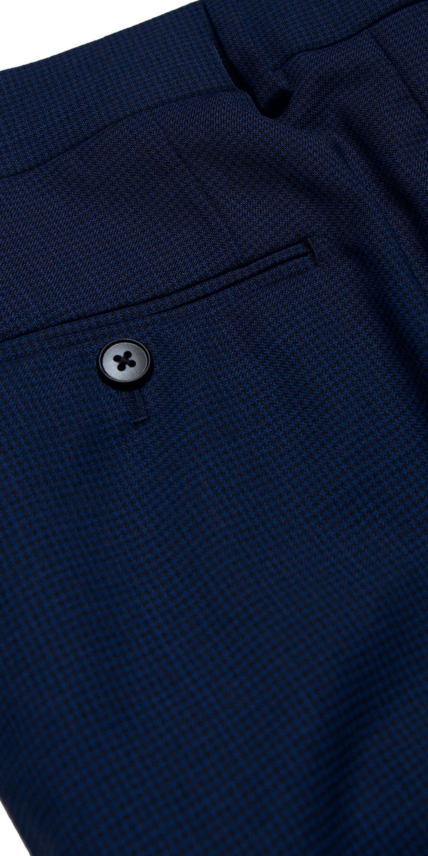 Blue Houndstooth Comfort Wool Suit