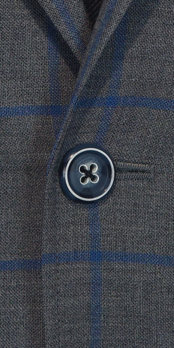 Grey with Blue Windowpane Comfort Suit