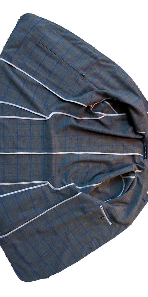 Grey with Blue Windowpane Comfort Suit