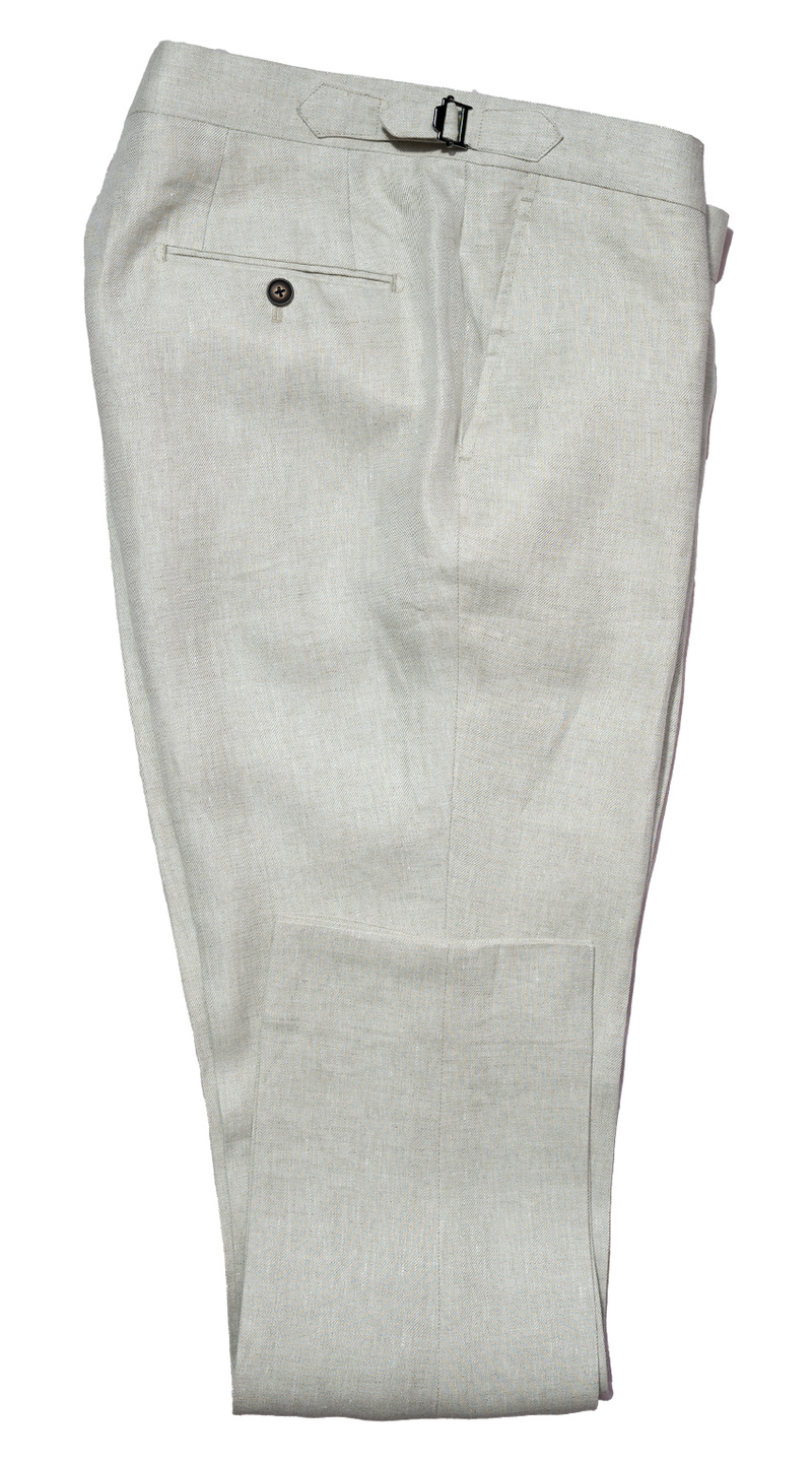 Beige Linen Blend Suit