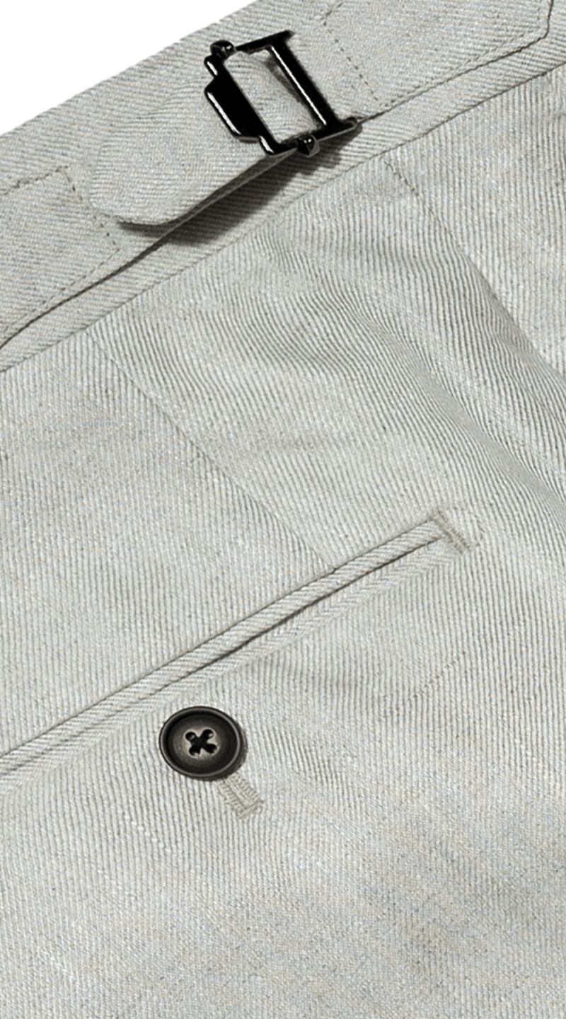 Beige Linen Blend Suit