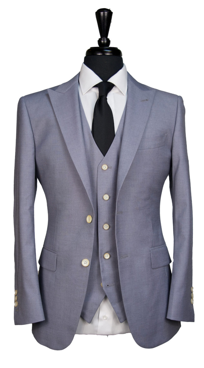 Blue Gray Wool Suit