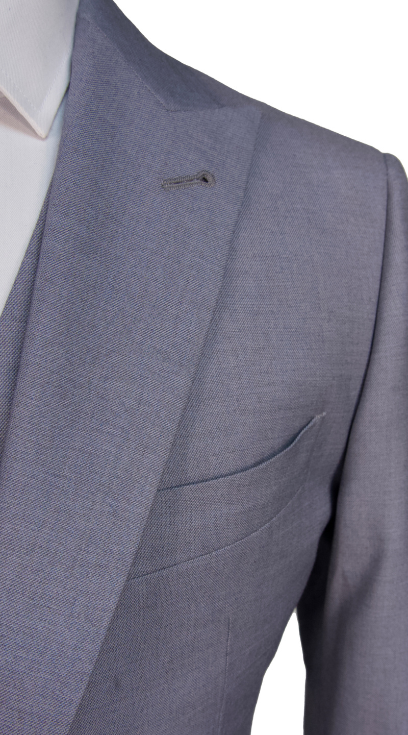 Blue Gray Wool Suit