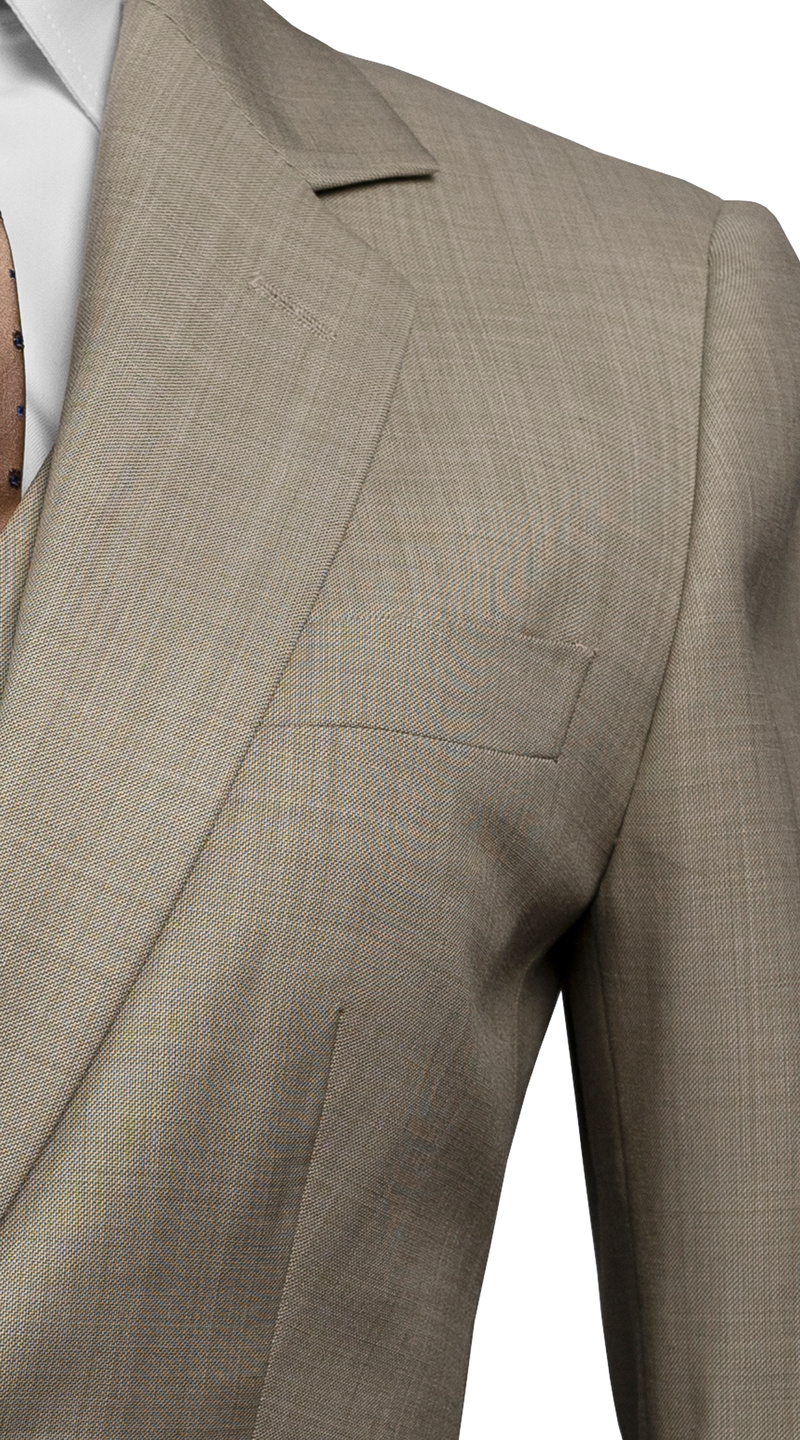 Taupe Beige Wool Suit