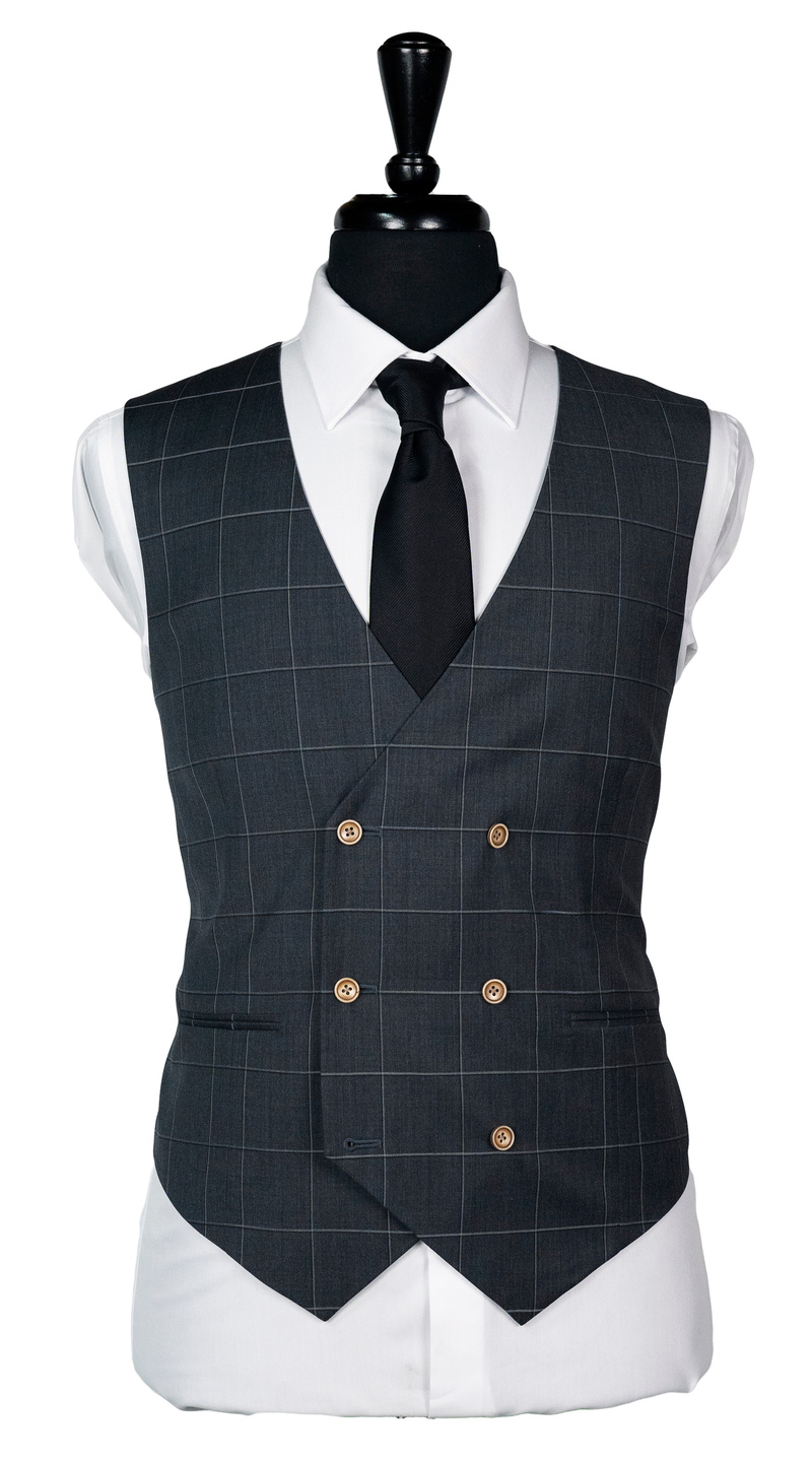 CharBlue Canvas Windowpane Suit