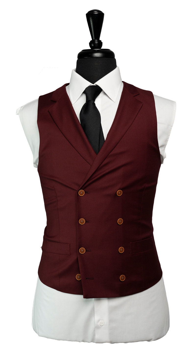 Complet Trois Pièces Laine Bordeaux