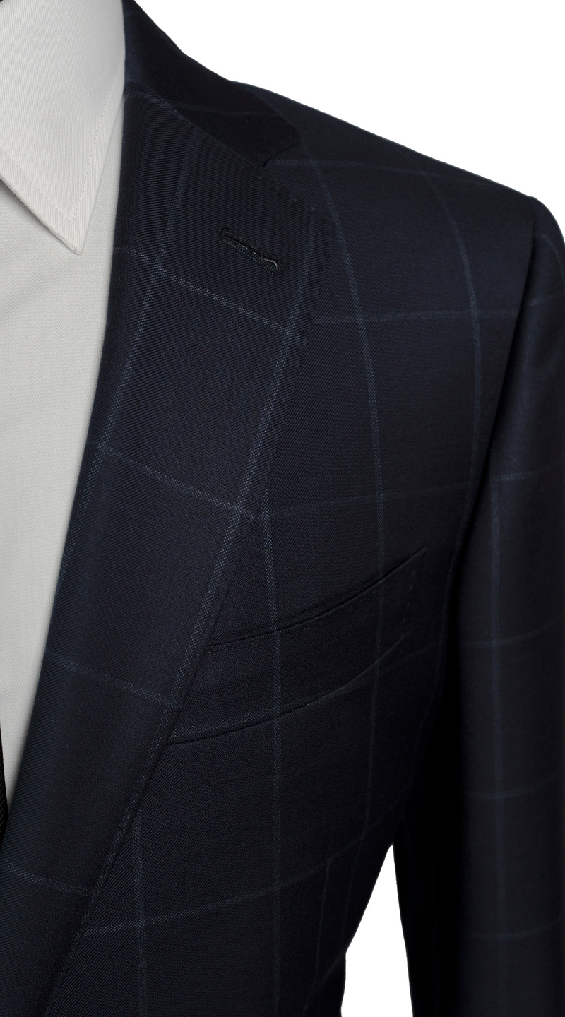 Naval Blue Check Suit