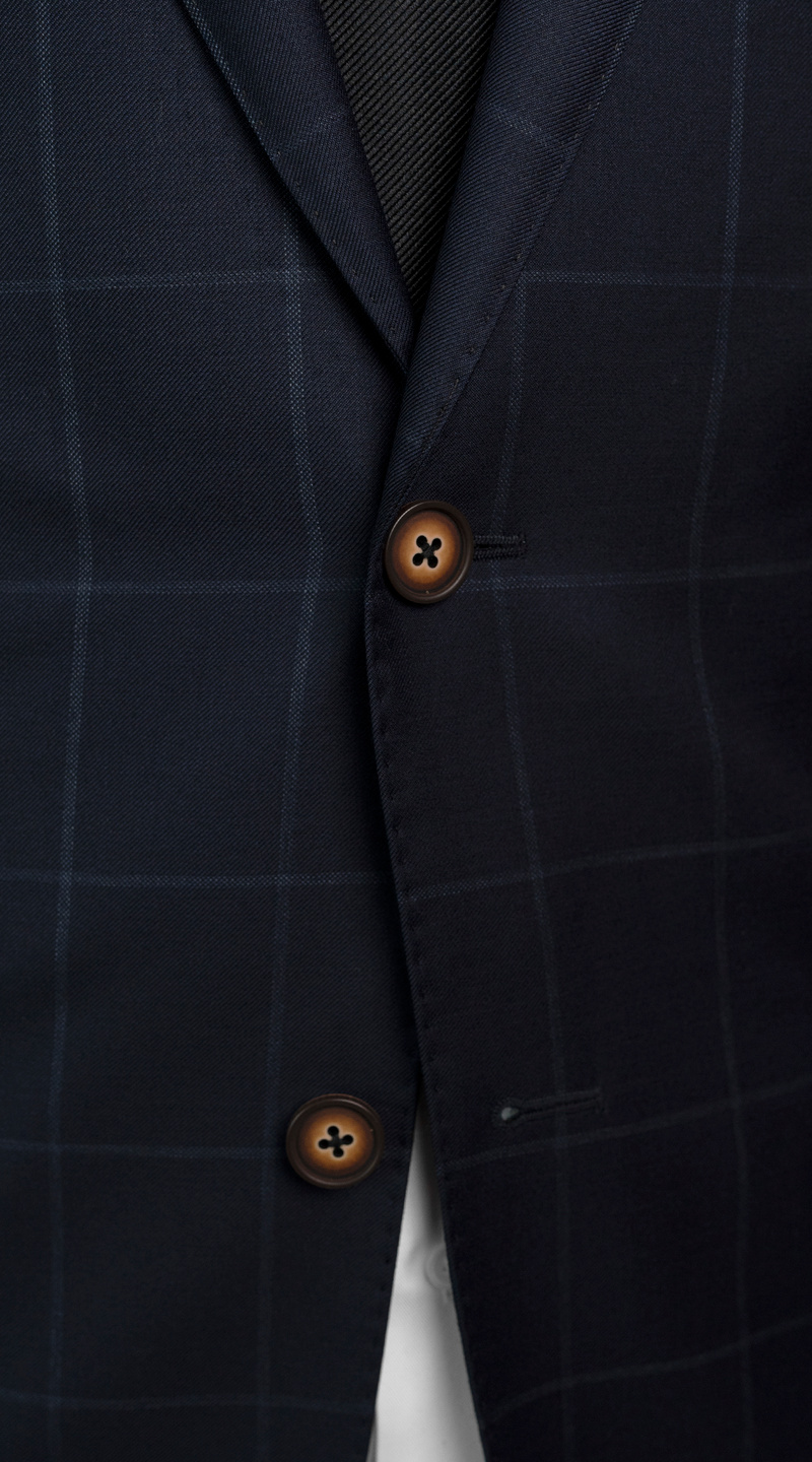 Naval Blue Check Suit