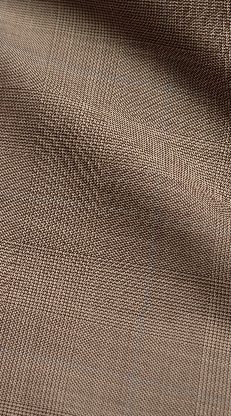 Golden Sand Plaid Double-Breasted Suit