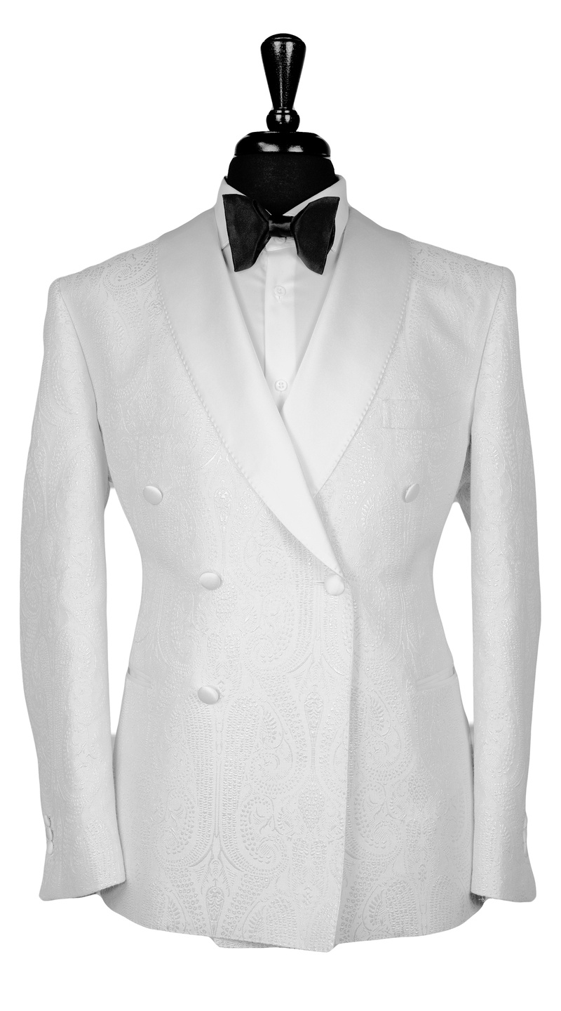 Ivory Paisley Double-Breasted Tux
