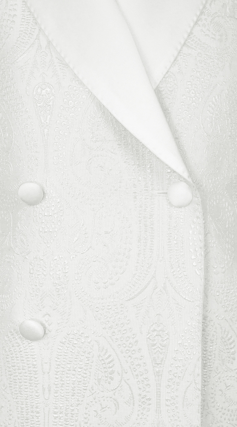 Ivory Paisley Double-Breasted Tux