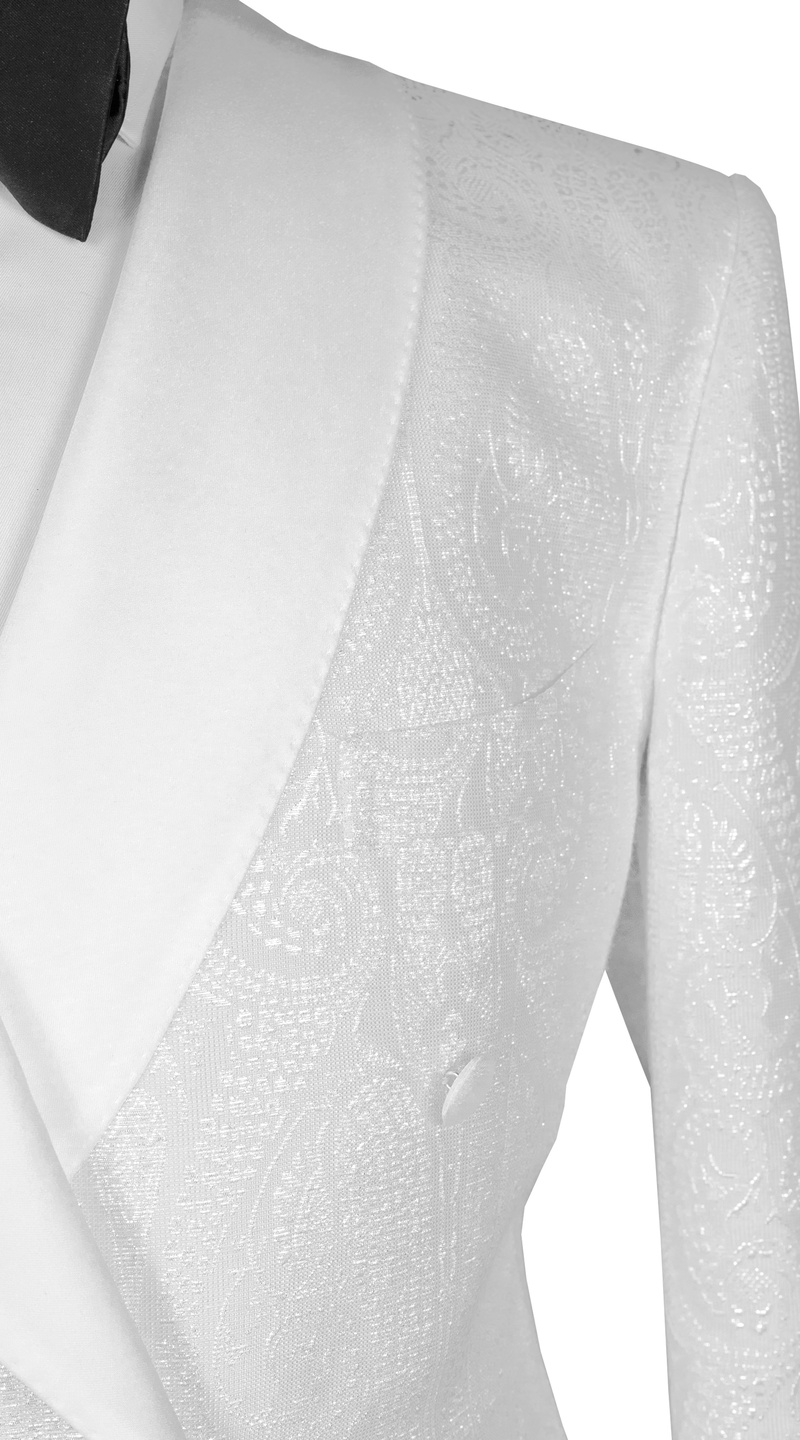 Ivory Paisley Double-Breasted Tux