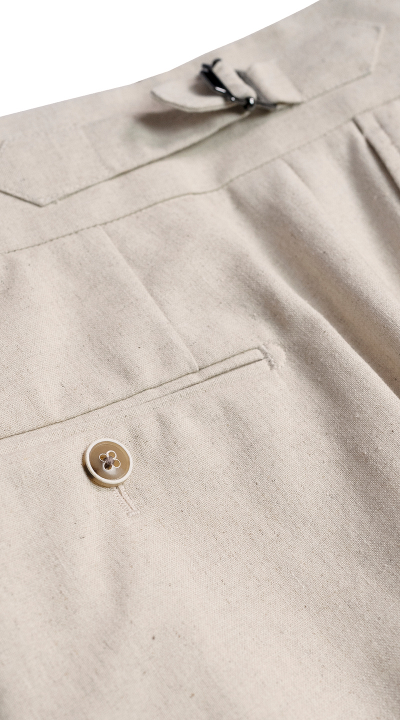 Cream Linen Classic Suit