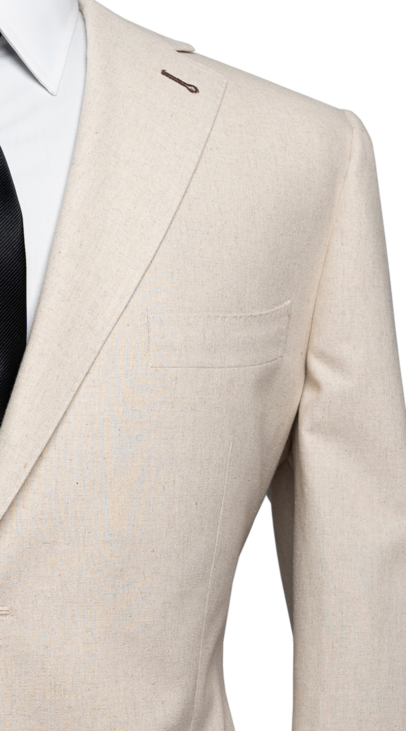 Cream Linen Classic Suit
