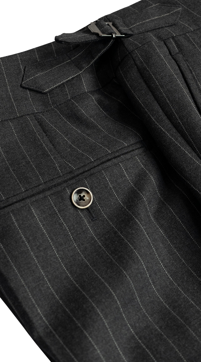 Charcoal Pinstripe Double-Breasted Suit