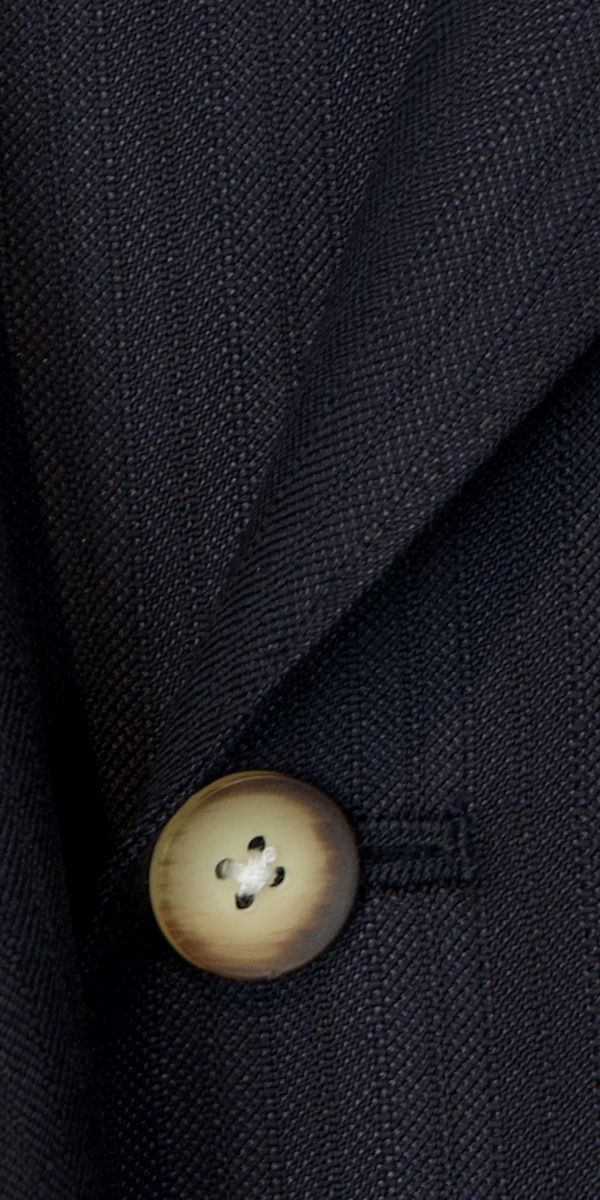 Midnight Blue Herringbone Striped Suit