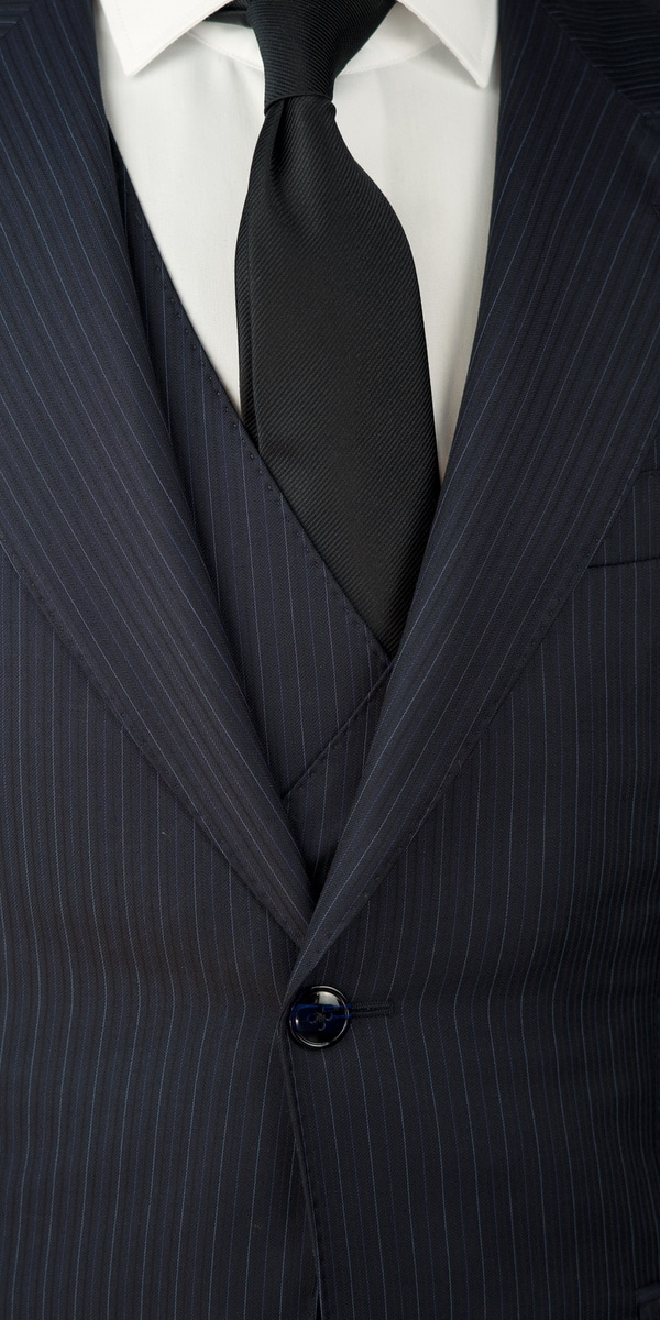 Complet Laine à Rayures Bleu Denim