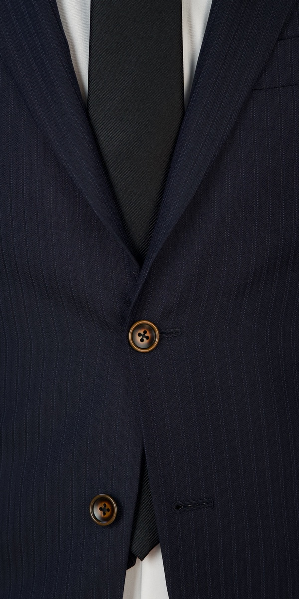 Midnight Blue Subtle Stripe Wool Suit