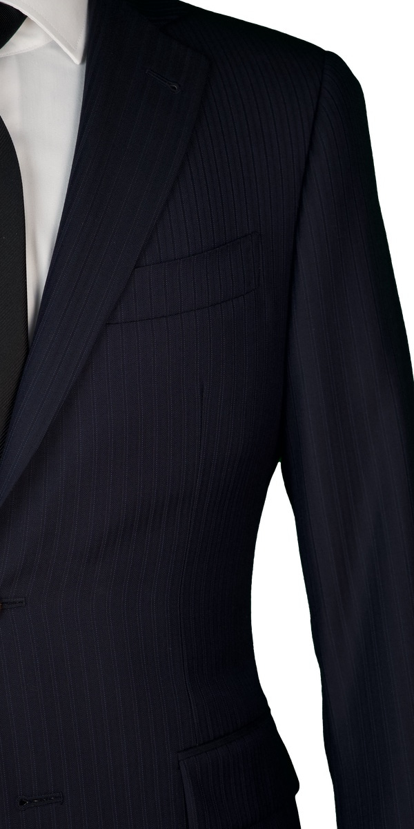 Midnight Blue Subtle Stripe Wool Suit