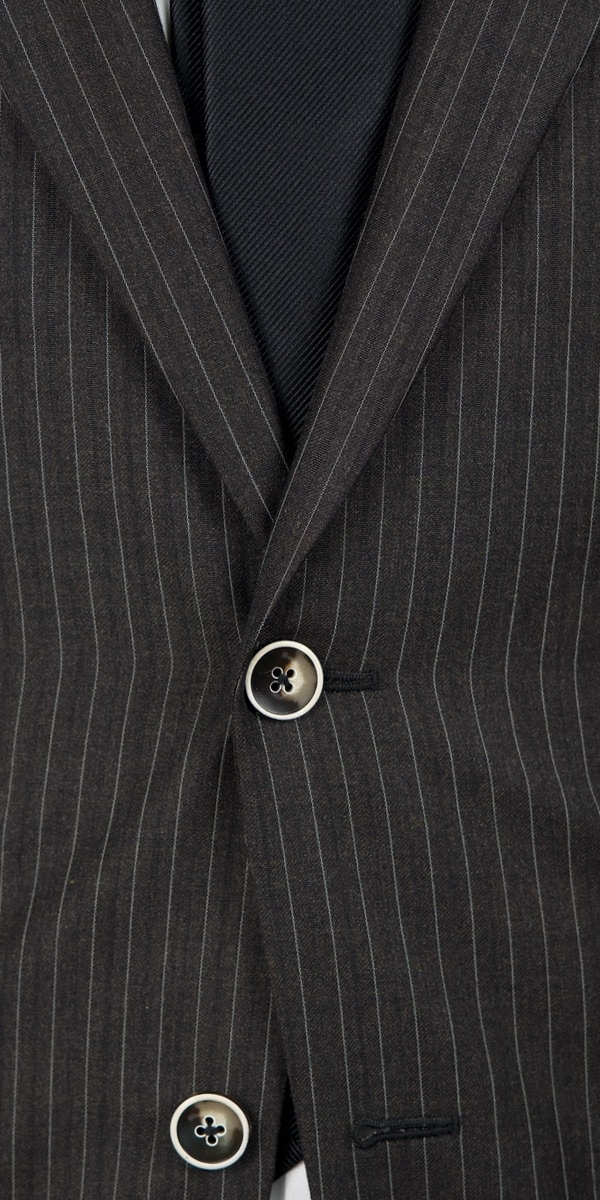 Chocolate Striped Wool Suit