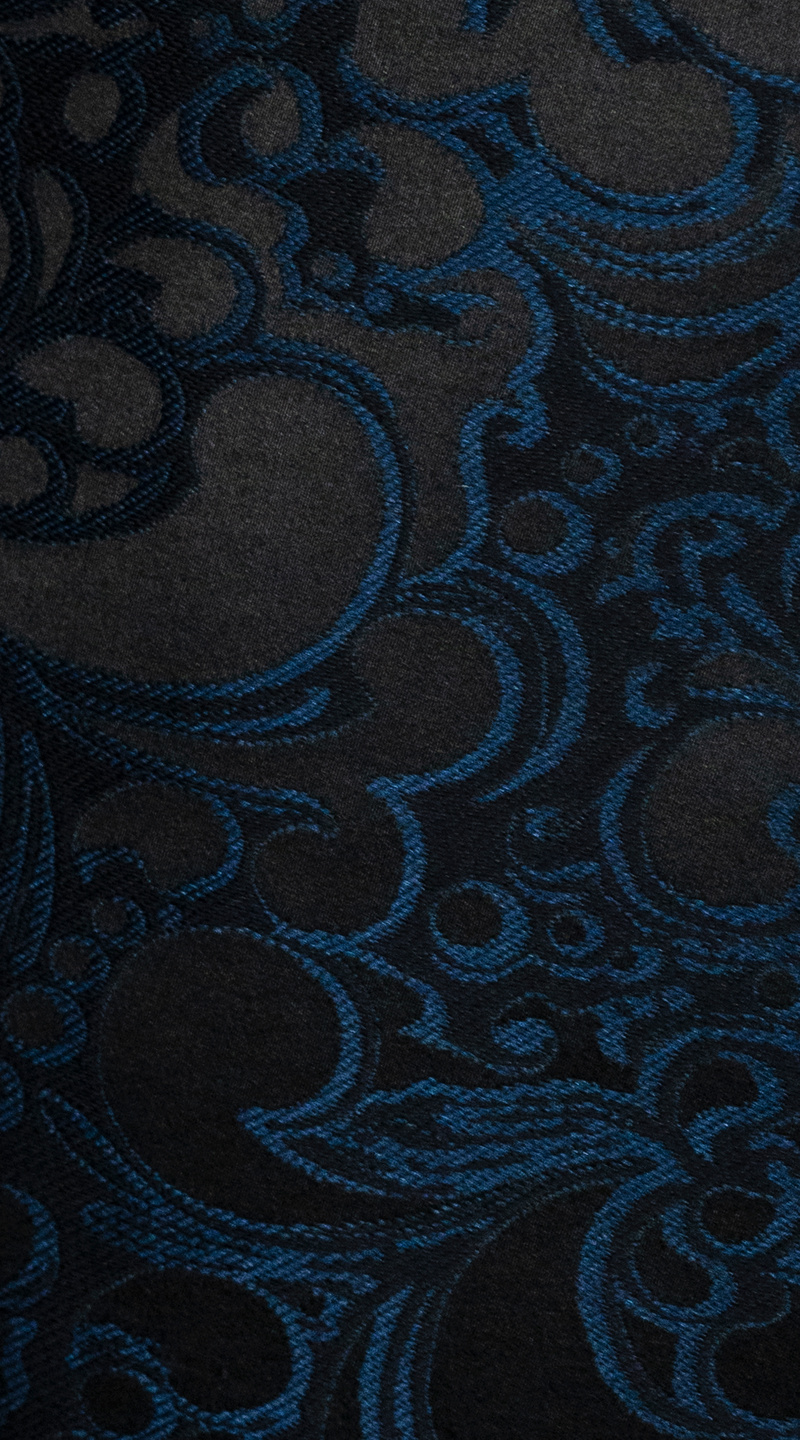 Complet Jacquard Baroque Bleu Nuit