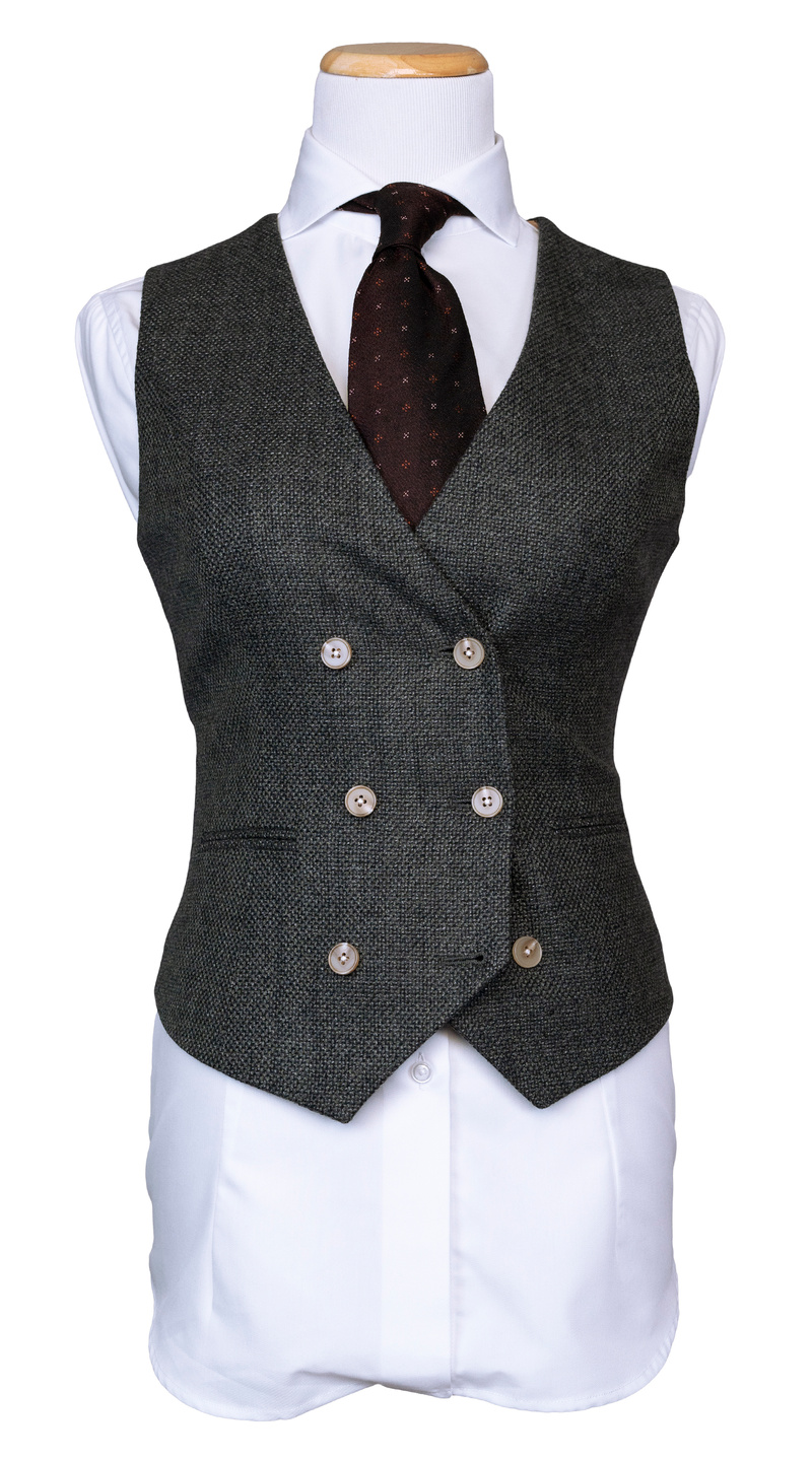 Charcoal Tweed Three‑Piece Suit