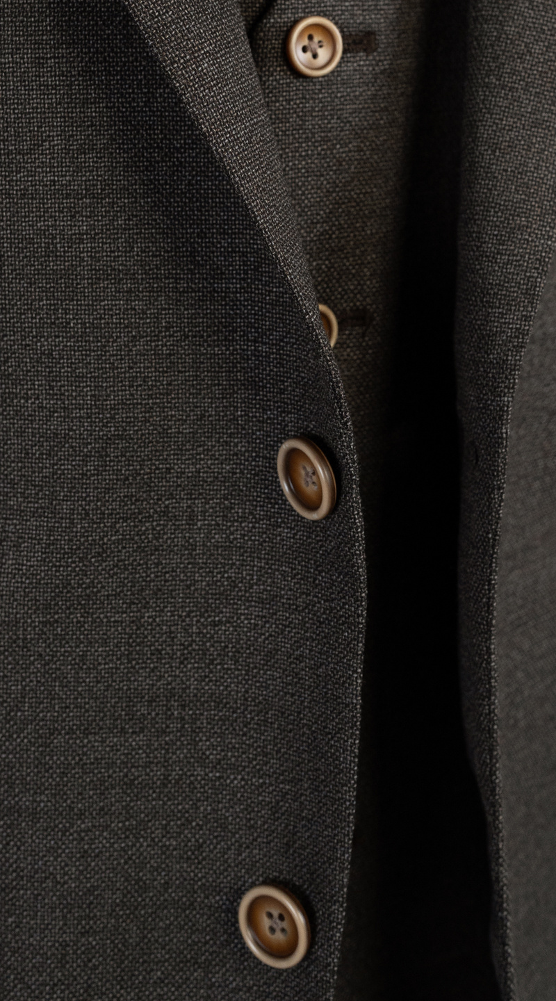 Walnut Brown Textured Wool Suit