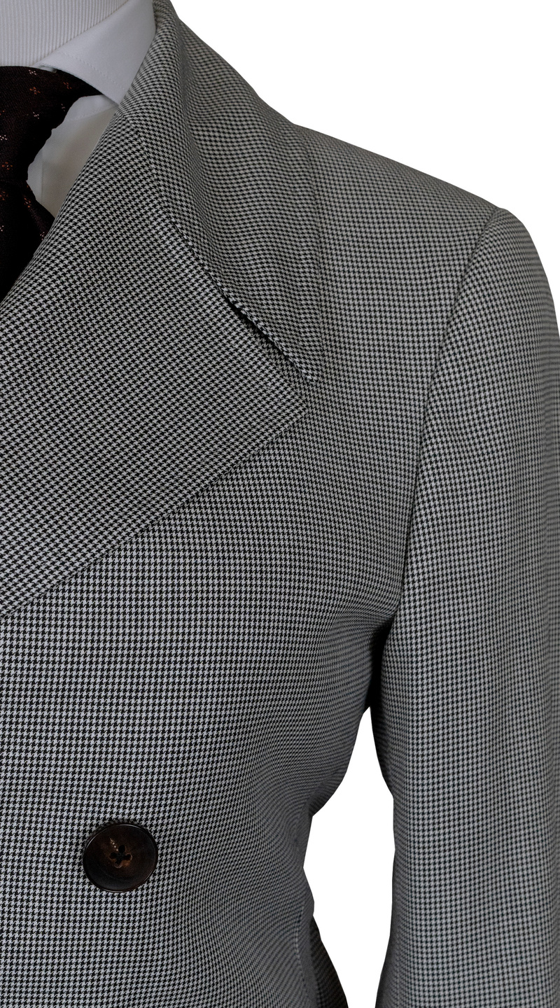 Manteau Croisé Motif Pied-de-Poule