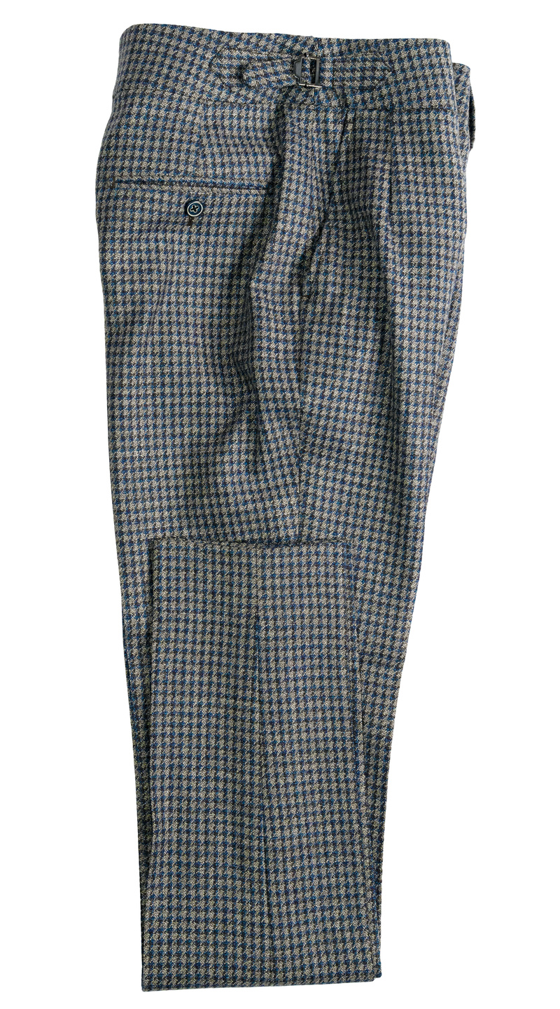 Blue-Grey Houndstooth Wool Suit
