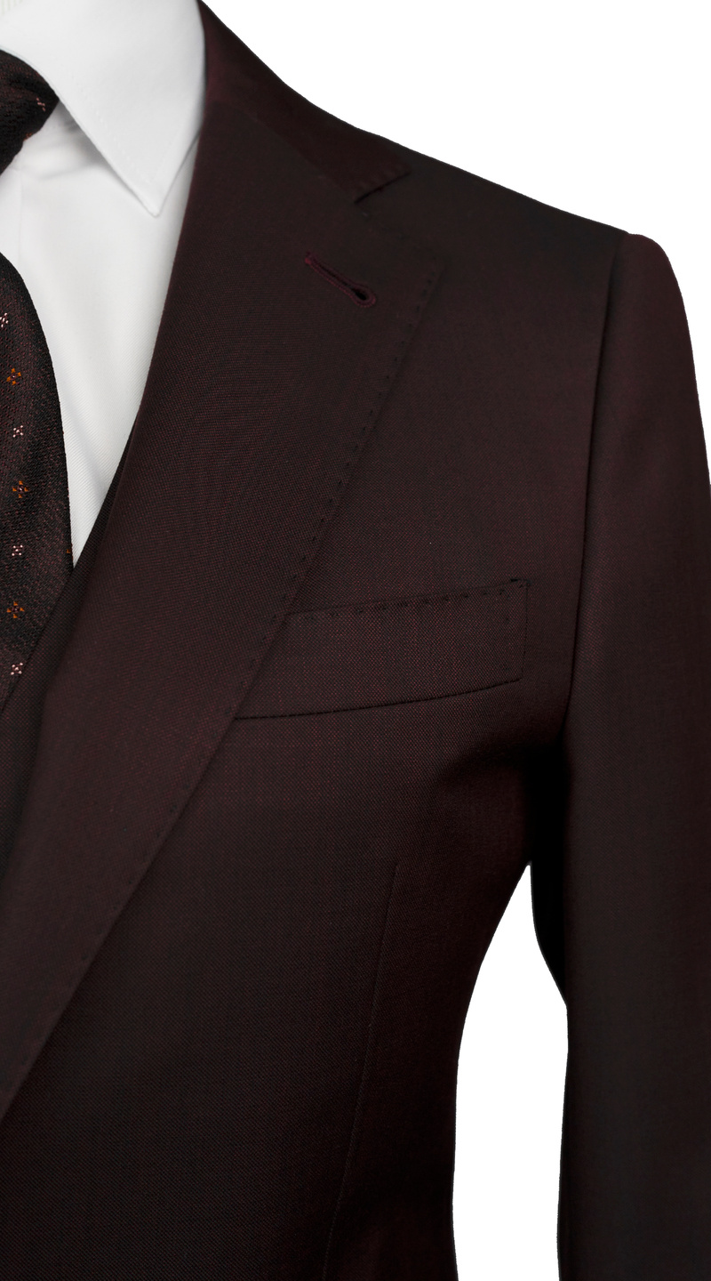 Complet Laine Trois Pièces Bordeaux