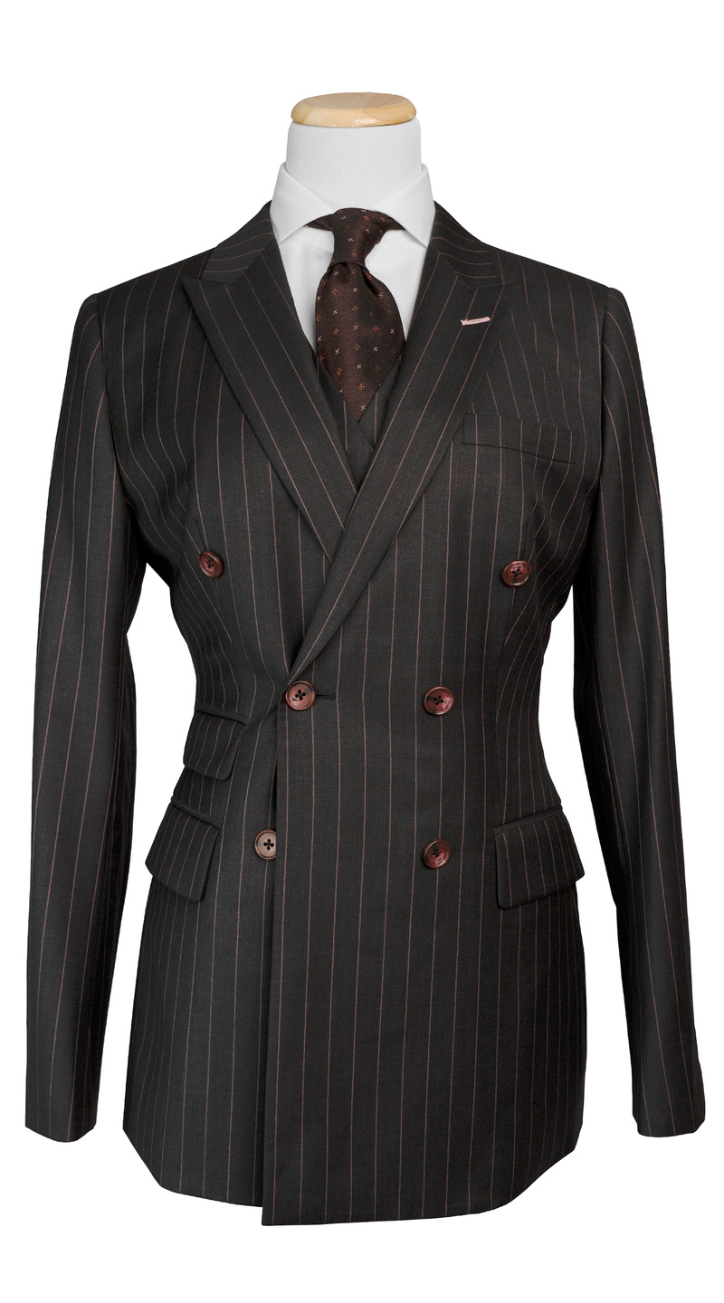 Chocolate with Pink Pinstripe Suit