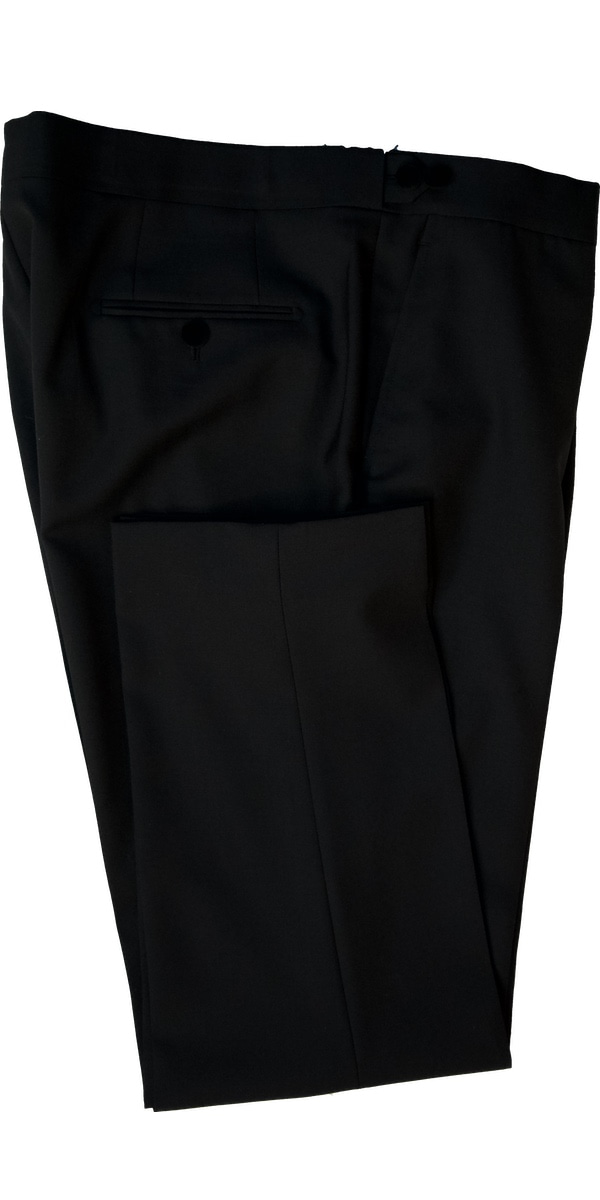 Classy Black Wool with Velvet Lapel Tuxedo