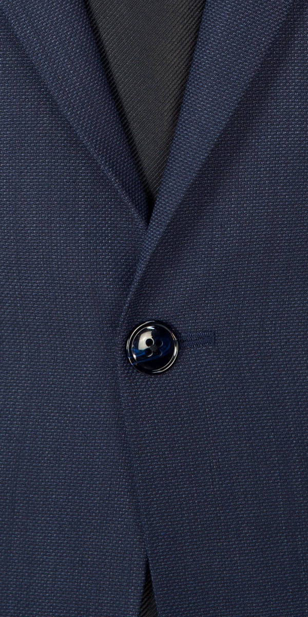 Blue Hopsack Wool Suit
