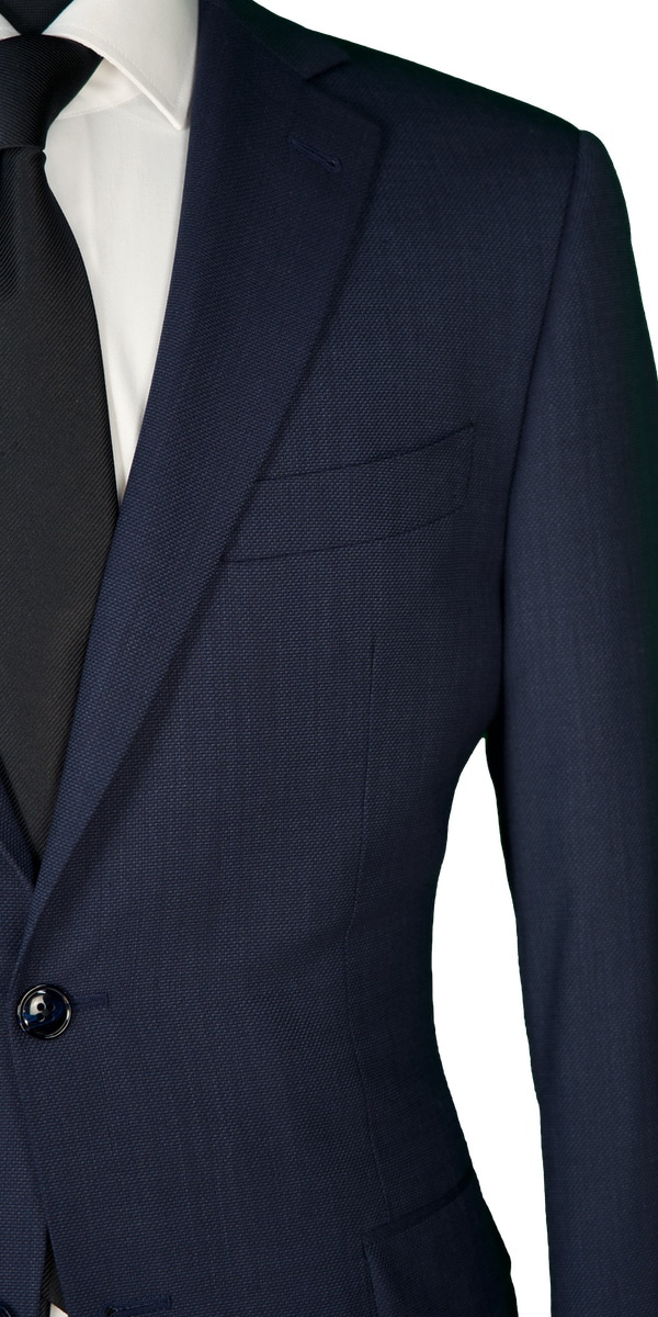Blue Hopsack Wool Suit