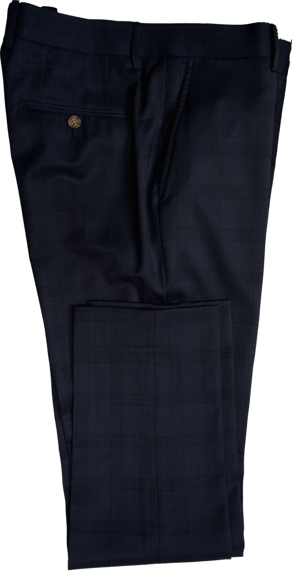 Dark Blue Subtle Check Wool Suit