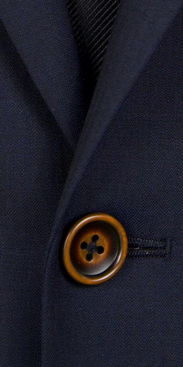 Midnight Blue Micro-Herringbone Wool Suit